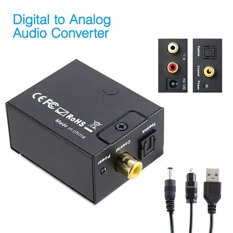 Protable Coaxial Optical Digital To Analog Audio Converter Adapter Rca ...