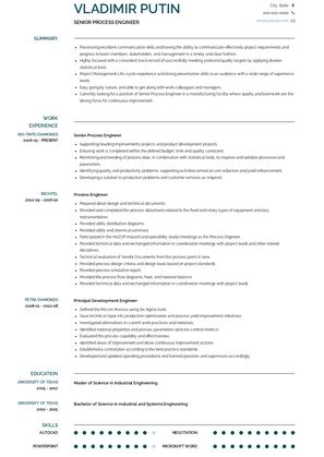 Process Engineer Resume Samples and Templates | VisualCV