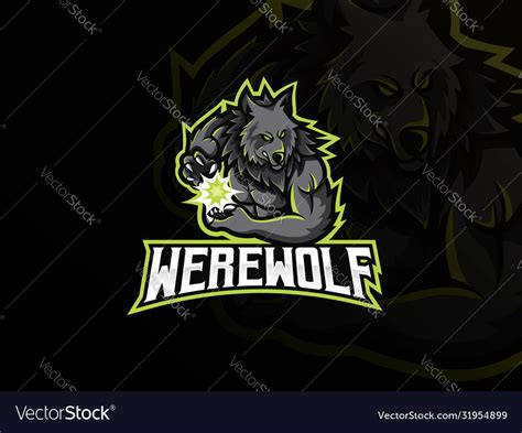 Werewolf mascot sport logo design Royalty Free Vector Image