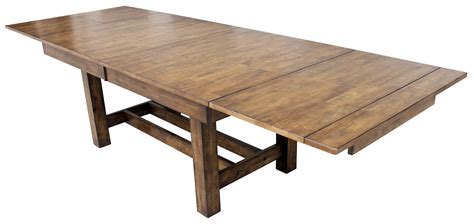 Mariposa 132" Rustic Whiskey Extendable Trestle Dining Table from A-America | Coleman Furniture