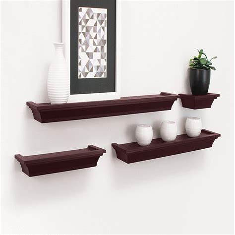 Modern Set Of 4 Wall Mount Shelf Floating Decor Shelves Furniture High Quality | eBay