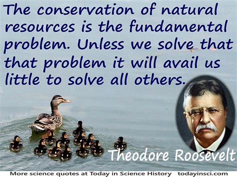 Theodore Roosevelt - Conservation of Natural Resources is the Fundamental Problem - Quote ...