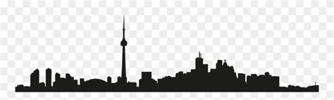 Toronto Skyline Silhouette Transparent - Toronto Skyline Black And White Clipart (#1092788 ...