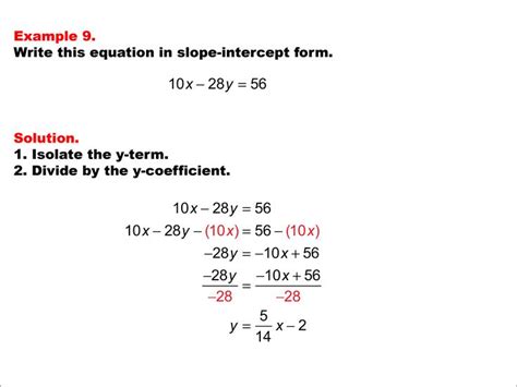 how to write an equation in standard form with integer coefficients ...