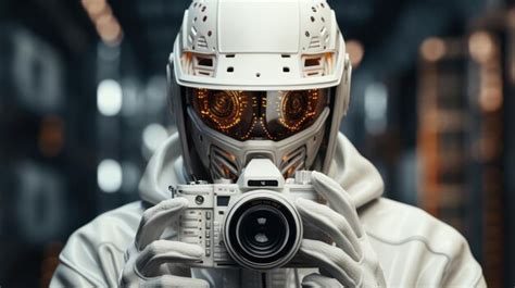 Premium AI Image | White robot photographer capturing moments World ...