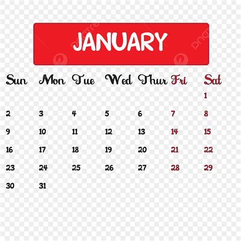 2021 Calendar January Month, January2021, Calender2021 PNG and Vector ...