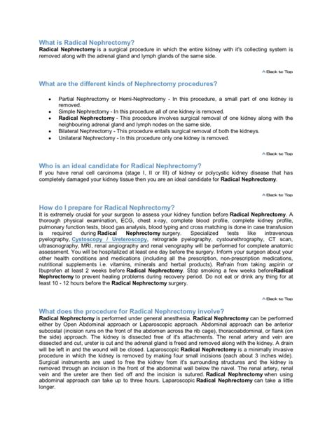 Radical Nephrectomy | PDF | Kidney | Surgery