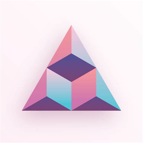 Pastel Colored Gradients 3D Geometric Triangle Hexagon Cube 215957 ...