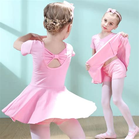 2018 Ballet Leotard Dress Girls Ballerina Dresses Girl Short Sleeve Long Sleeve Dress Kids ...