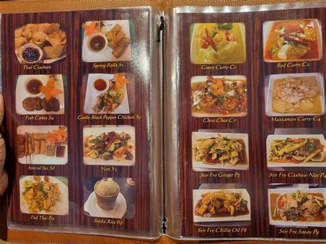 Menu at Siam Thai Restaurant, Carlisle