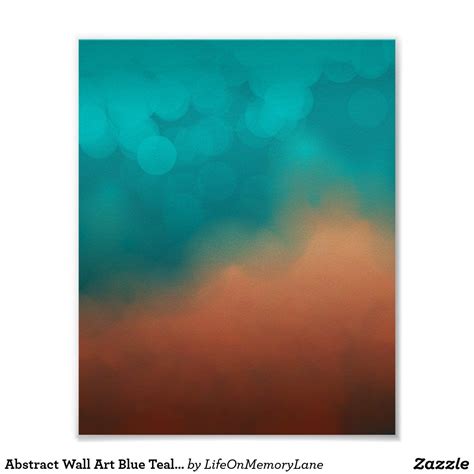 Abstract Wall Art Blue Teal Turquoise Color | Zazzle | Abstract wall ...