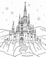 Arendelle Castle In Winter Coloring Page  Free Printable sketch template