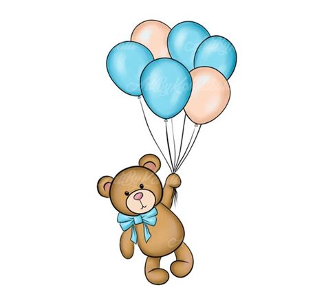 Teddy Bear Clipart Bear PNG Baby Shower Boy PNG Digital | Etsy Denmark