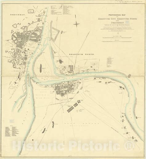 Map : Khartoum, Sudan 1906, Provisional map of Khartoum city : Khartoum ...