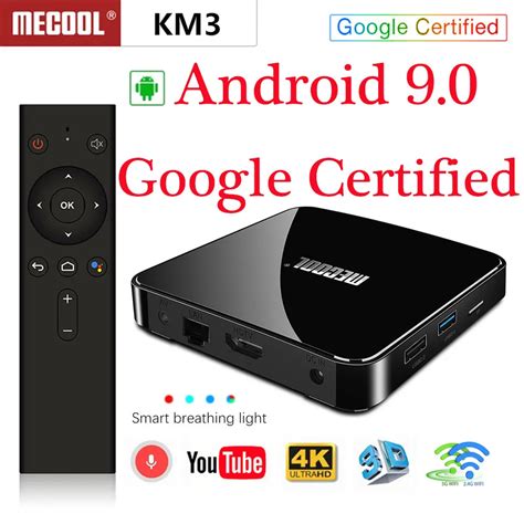 Google Certified Android 9.0 TV Box KM3 ATV 4GB 64GB Streaming 4K Androidtv TVBox Amlogic S905X2 ...