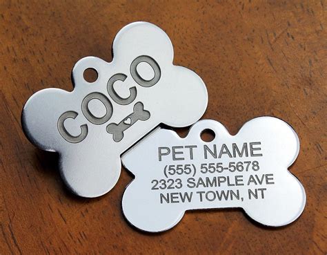 Bingua.com - Stainless Steel Custom DEEP Engraved Pet ID Tags Personalized Front and Back Dog ...