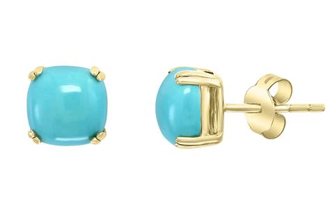 Effy + 14K Yellow Gold Turquoise Stud Earrings