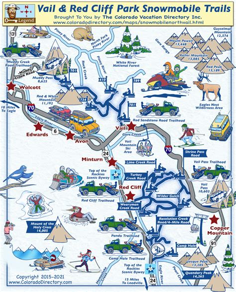 Vail and Red Cliff Park Snowmobile Trails Map | Colorado Vacation Directory