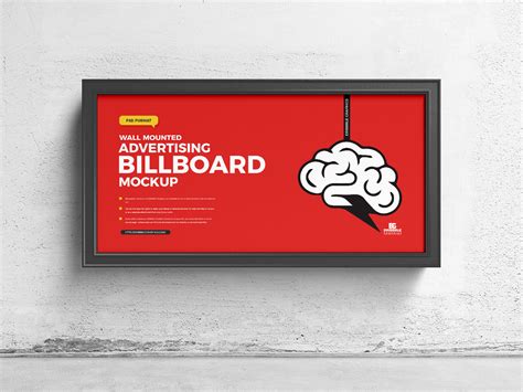 Free Wall Mounted Advertising Billboard Mockup - Free Mockup World