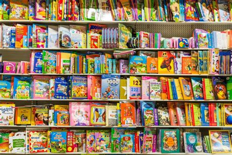 Children Books on Library Shelf Editorial Stock Photo - Image of school ...