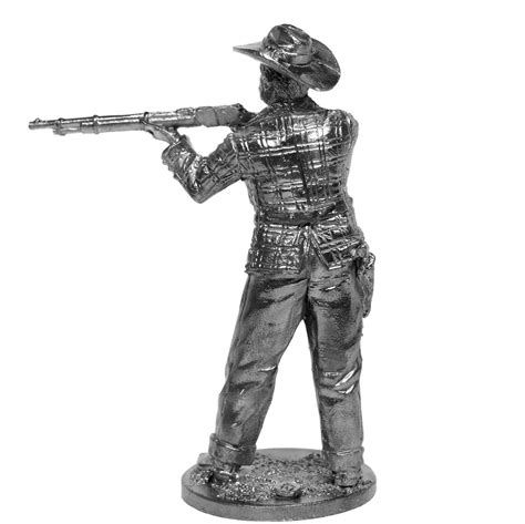 American Western Cowboy Polished Metal Sculpture Collectable Cowboy ...