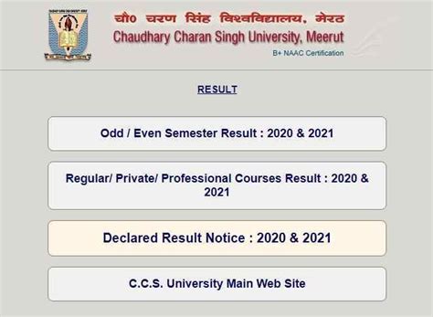 CCSU Result 2022 BA BSC BCOM ccsuresults.com CCS University Meerut ...