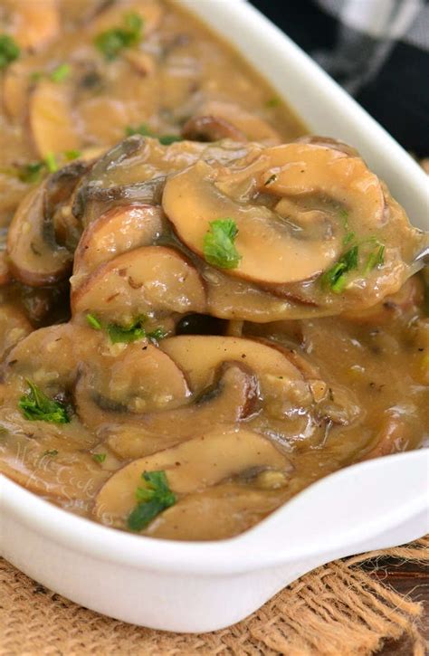 Mushroom Gravy recipe. This easy mushroom gravy has a rich, deep flavor from sauteed onions ...