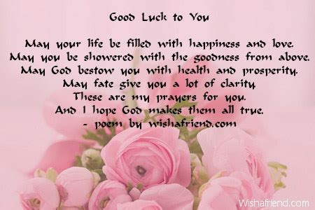 Good Luck to You, Good Luck Poem