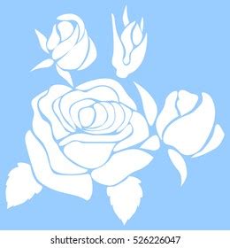 Silhouette Rose Pattern On Blue Background Stock Vector (Royalty Free) 526226047 | Shutterstock