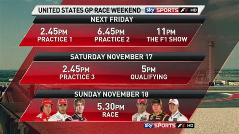 Sky Sports F1's U.S. GP schedule | F1 News