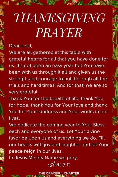 10 Best Thanksgiving Dinner Prayers - The Graceful Chapter