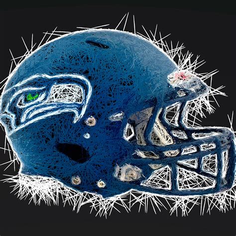 Seattle Seahawks Helmet Digital Art by Chris Fulks