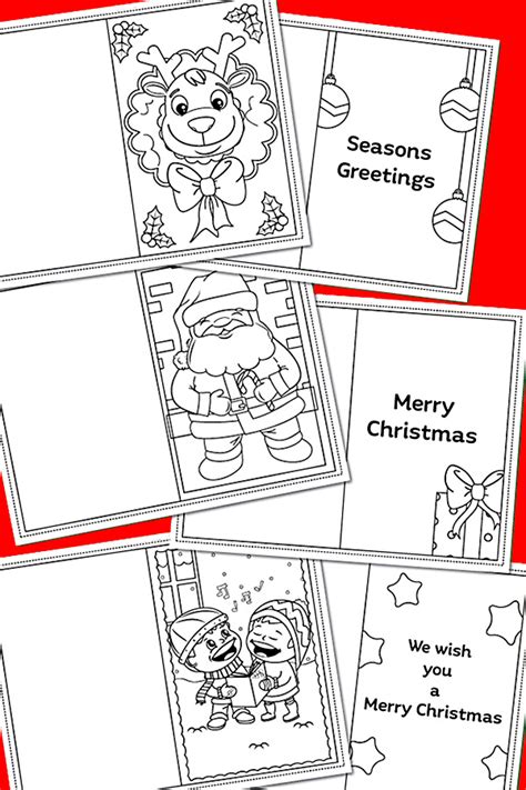 Greeting Cards JPEG PDF Printable Coloring Card Christmas Card Give ...