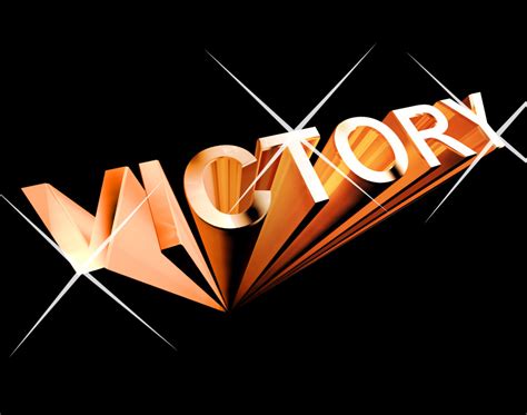 Victory Text In Orange And 3d As Symbol For Winning And Accompli ...