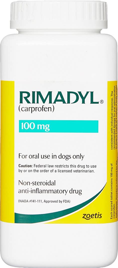 RIMADYL (Carprofen) Chewable Tablet for Dogs, 100-mg, 1 chewable tablet ...