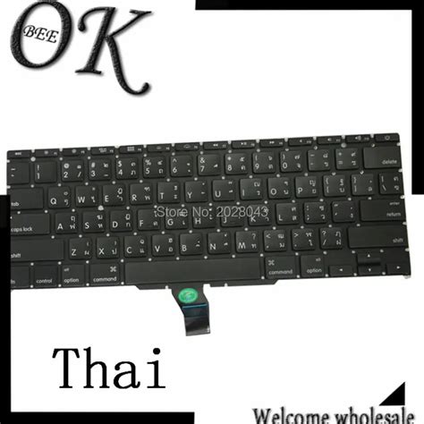 5 PCS Laptop Thai Layout Keyboard For Apple Macbook A1465 A1370 11 Inch Thai Language Keyboard ...