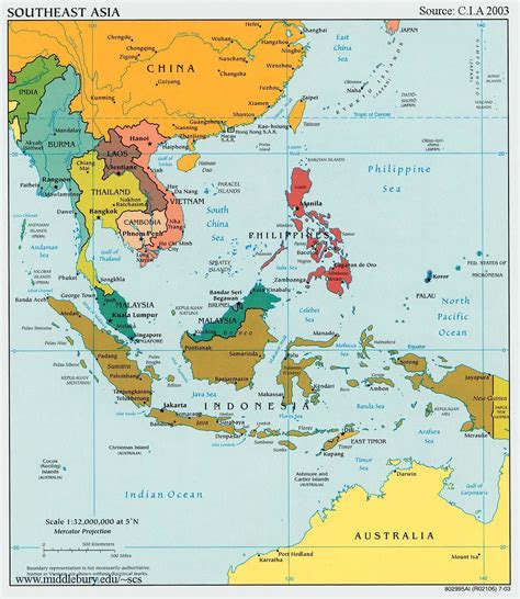 Southeast Asia – Political Map – CIA | The South China Sea