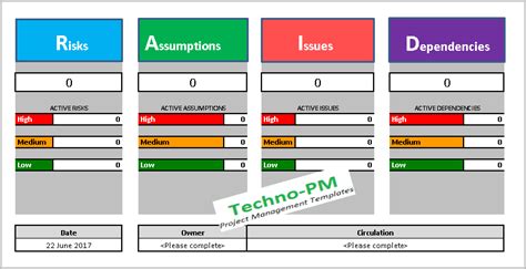 RAID Log Template Excel Download - Free Project Management Templates