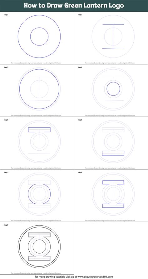 How to Draw Green Lantern Logo printable step by step drawing sheet ...