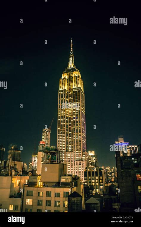 Empire state building photographed from the spyglass rooftop bar hi-res stock photography and ...