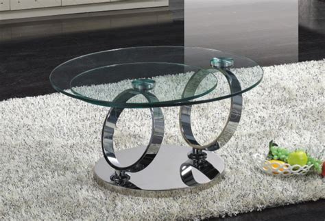 C205 Swiveling Coffee Table J&M w/Glass Top & Chrome Base