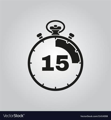 15 seconds minutes stopwatch icon clock Royalty Free Vector