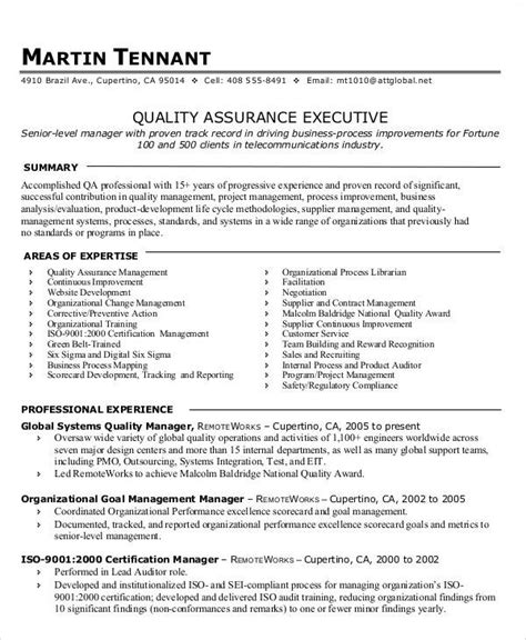 FREE 13+ Sample Quality Assurance Resume Templates in MS Word | PDF