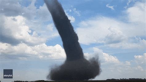 Watch: Incredible close up experience with landspout tornado in southern Alberta | Fox Weather