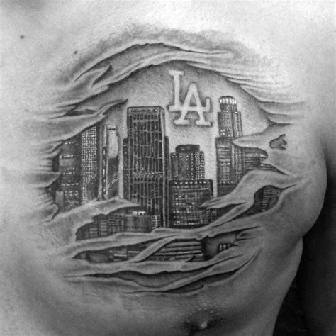 30 Los Angeles Skyline Tattoo Designs for Men