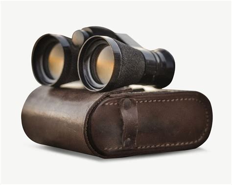 Binoculars leather bag collage element | Free PSD - rawpixel