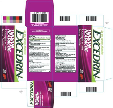 EXCEDRIN Tension Headache (Novartis Consumer Health, Inc.) ACETAMINOPHEN 500mg, CAFFEINE 65m ...