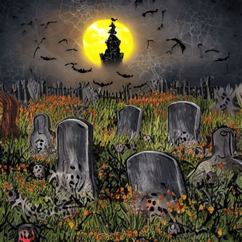 Halloween Graveyard Backdrop · Creative Fabrica