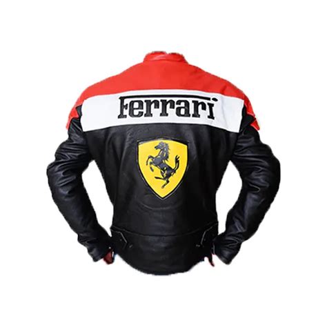 Ferrari Red And Black Biker Jacket - Jacketstown