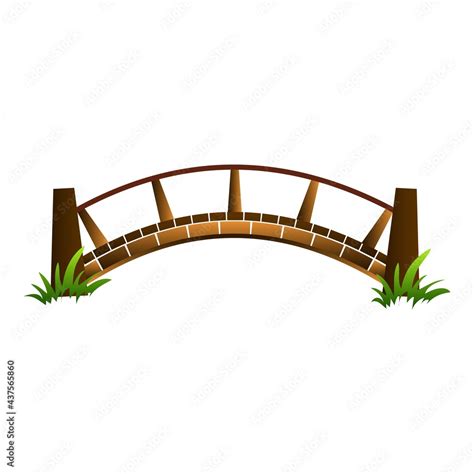 Wood bridge icon, cartoon style Stock Vector | Adobe Stock